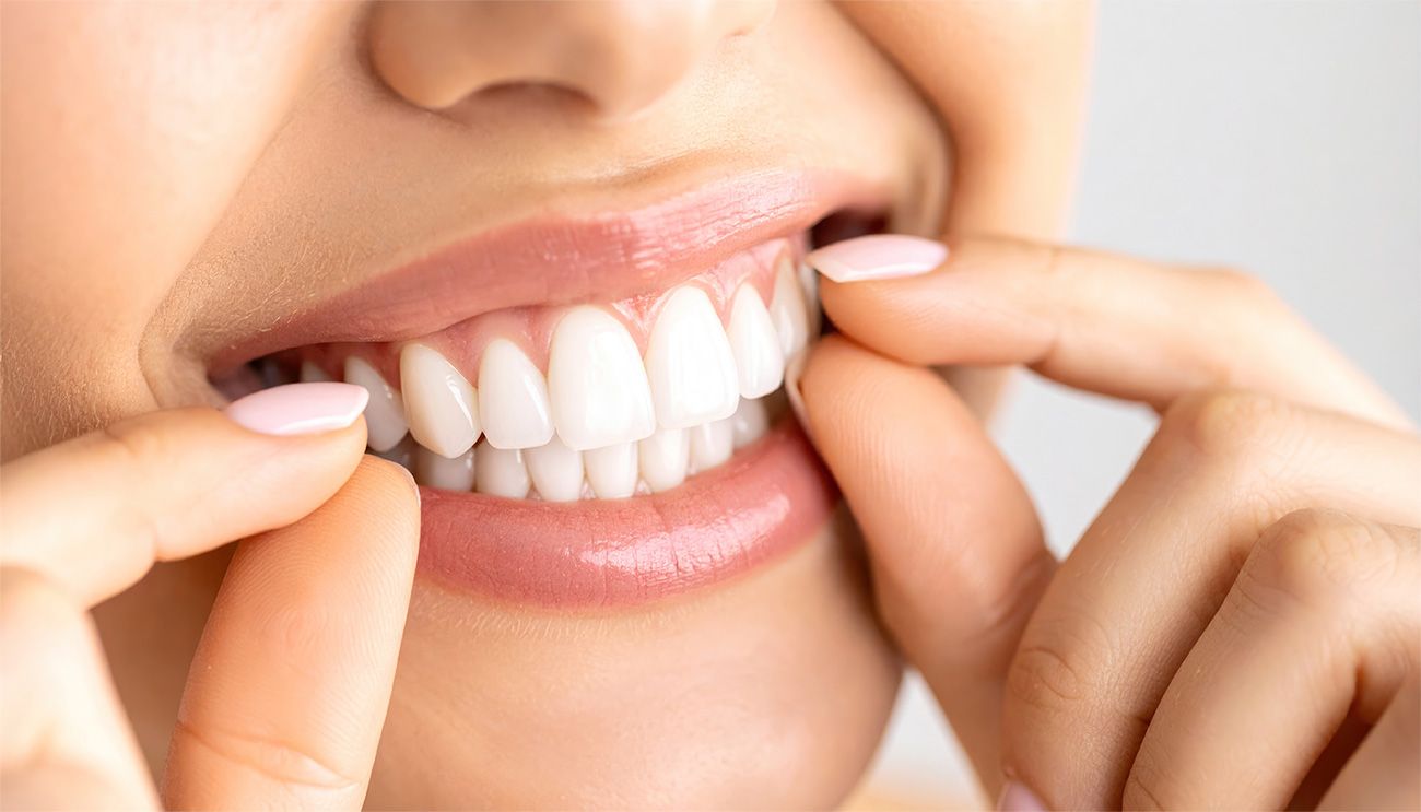 Patient showing a bright confident smile