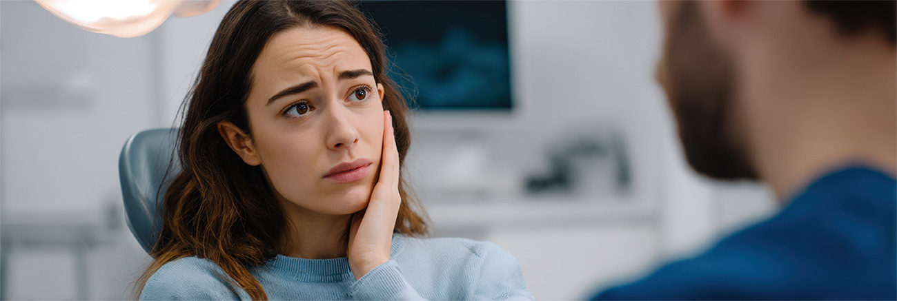 Patient discussing an urgent dental concern